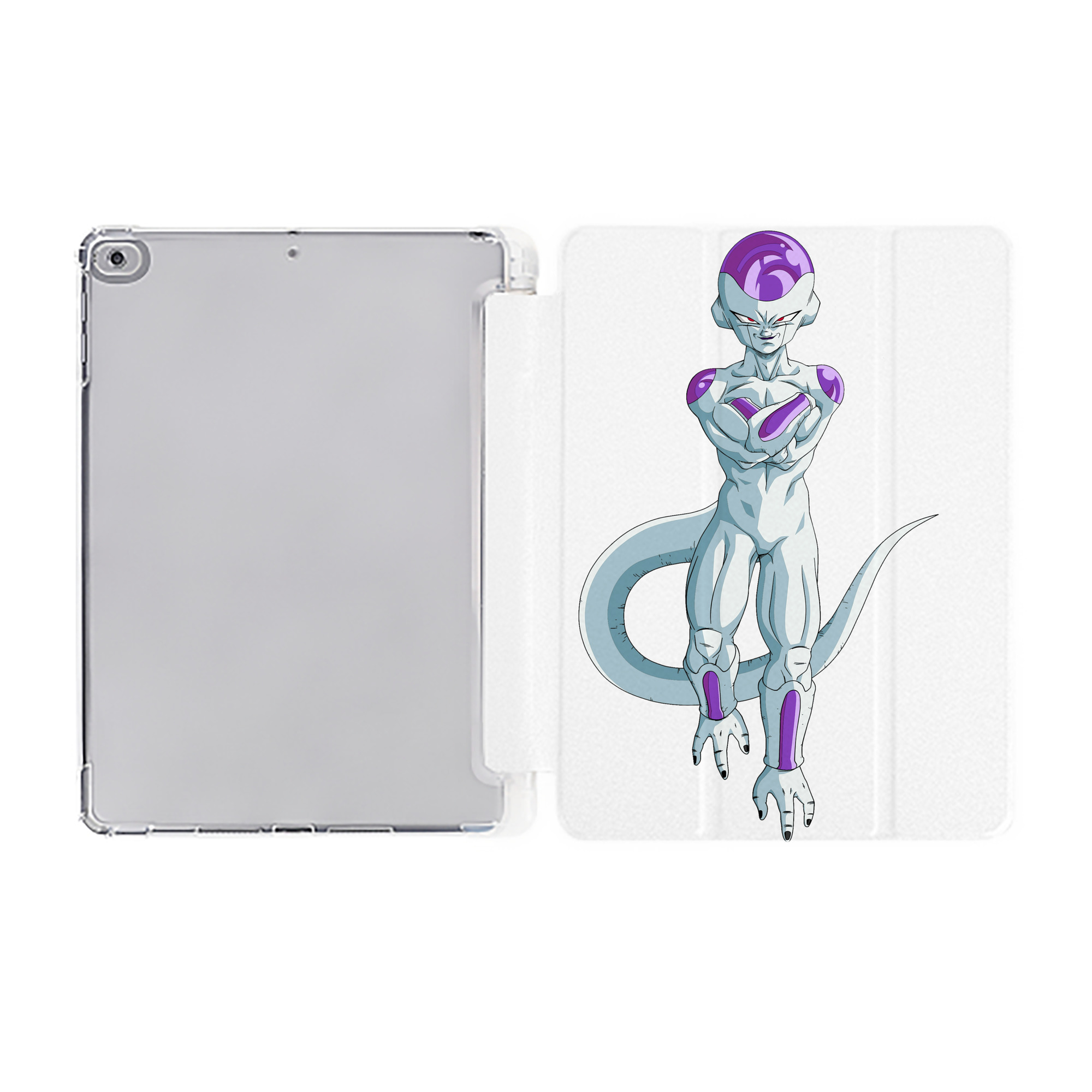 （画像用） ドラゴンボール フリーザ DRAGON BALL Frieza IPad ケース ペン収納付き 三つ折りスタンド PUレザー×シリコン 対応機種9.5/10.5/10.9インチ